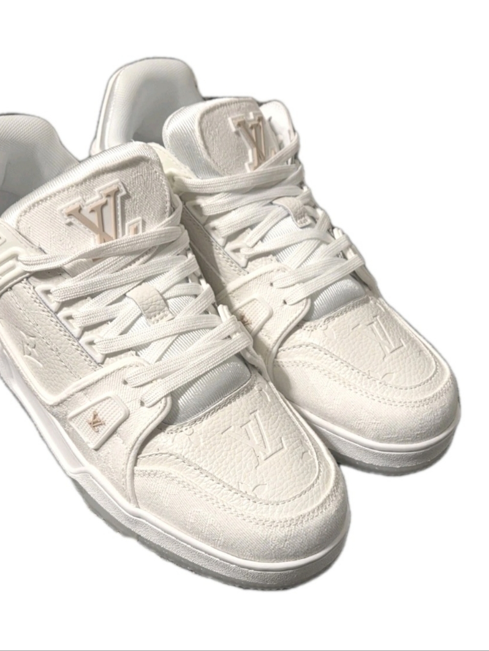Louis Vuitton LV Trainer White / Denim EU 44 US Mens 11 - Picture 3 of 10